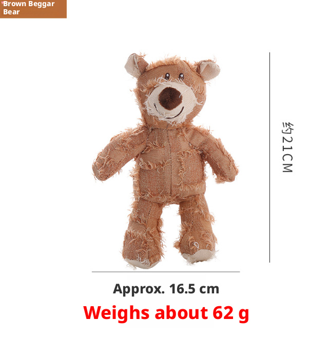 Plüsch Bettelbär – Quietschspielzeug für Hunde